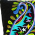 Set of Two 18" Black And Blue Peacock Cotton Throw Pillows with Embroidery