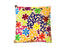 Set of Two 20" Natural Blue And Yellow Floral Cotton Throw Pillows with Embroidery