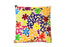 Set of Two 20" Natural Blue And Yellow Floral Cotton Throw Pillows with Embroidery