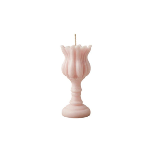 5" Pink Unscented Dimensional Flower Candle