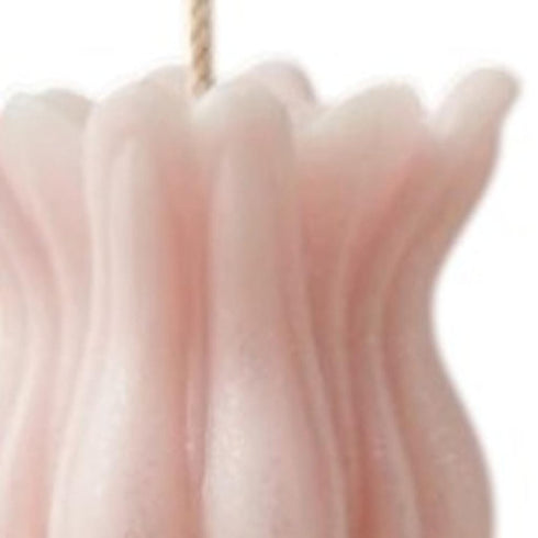 5" Pink Unscented Dimensional Flower Candle