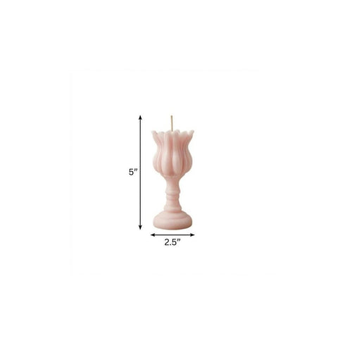 5" Pink Unscented Dimensional Flower Candle