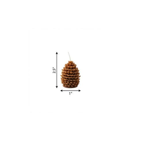3" Brown Autumn Harvest Scented Dimensional Pinecone Candle