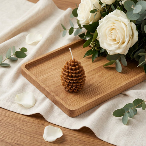 3" Brown Unscented Dimensional Pinecone Candle