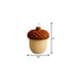 4" Brown And Ivory Latte And Pumpkin Scented Dimensional Acorn Candle
