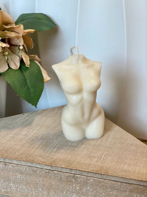 4" Ivory Unscented Dimensional Female Form Candle