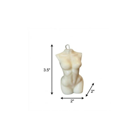 4" Ivory Black Ice Scented Dimensional Female Form Candle