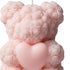 4" Pink Unscented Dimensional Teddy Bear Candle