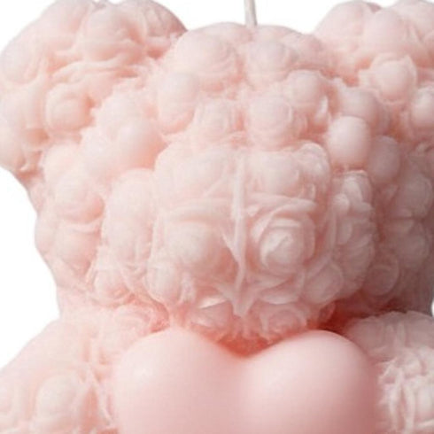 4" Pink Love Spell Scented Dimensional Teddy Bear Candle