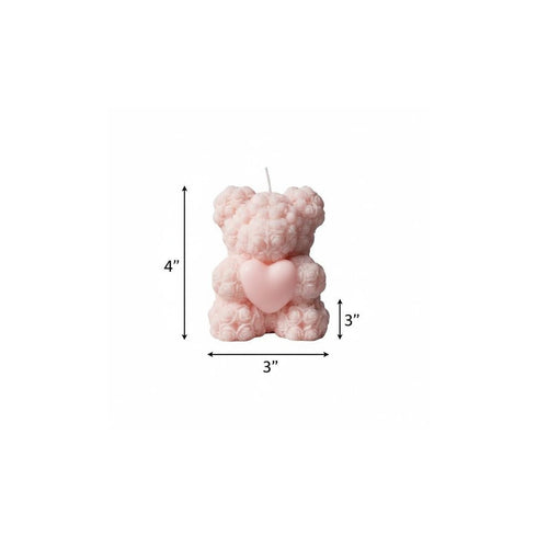 4" Pink Love Spell Scented Dimensional Teddy Bear Candle