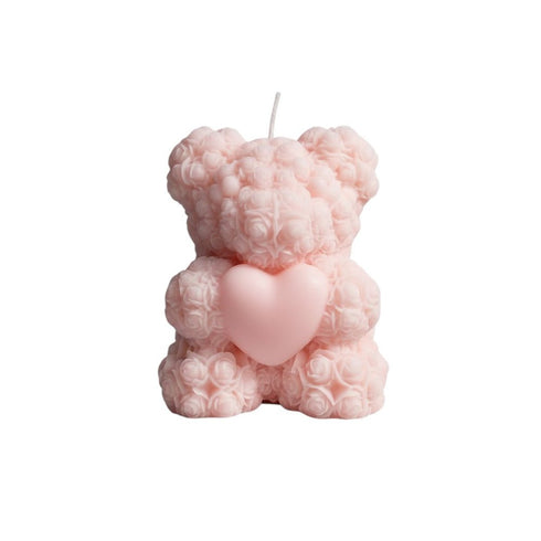 4" Pink Love Spell Scented Dimensional Teddy Bear Candle