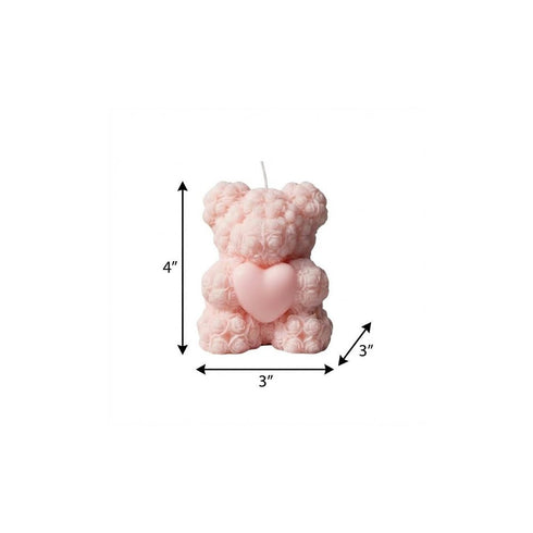 4" Pink Love Spell Scented Dimensional Teddy Bear Candle