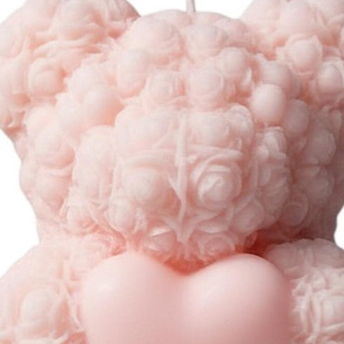 4" Pink Love Spell Scented Dimensional Teddy Bear Candle