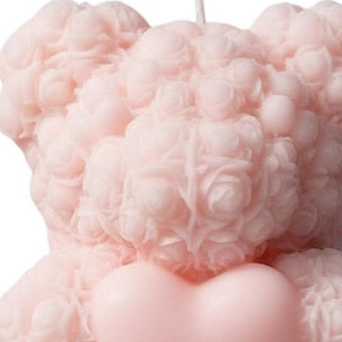4" Pink Love Spell Scented Dimensional Teddy Bear Candle