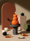 3" Orange Unscented Dimensional Pumpkin Candle