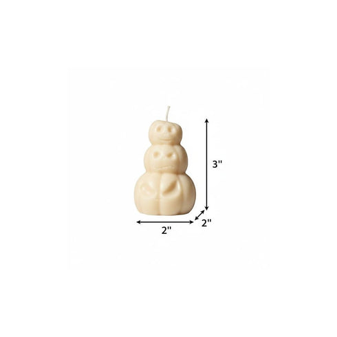 3" Ivory Unscented Dimensional Pumpkin Candle