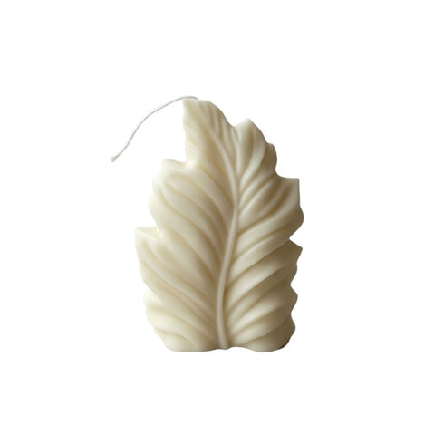 6" Ivory Unscented Dimensional Feather Candle
