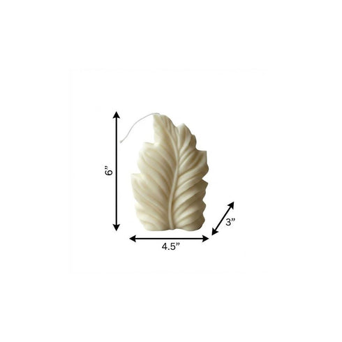 6" Ivory Unscented Dimensional Feather Candle
