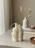 6" Ivory Honeysuckle Scented Dimensional Feather Candle
