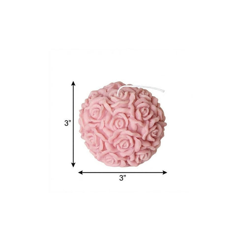 3" Pink Unscented Dimensional Blossom Candle