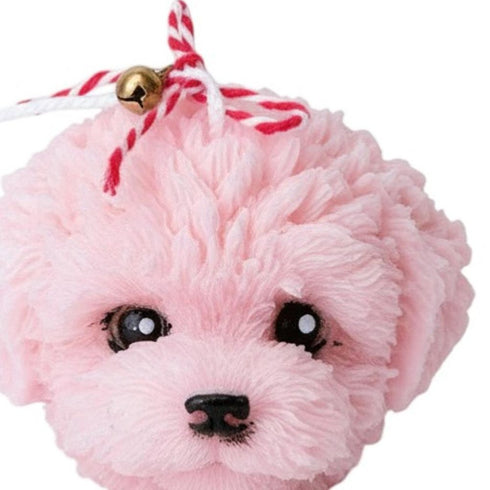 2" Pink Cashmere Plum Scented Dimensional Dog Candle