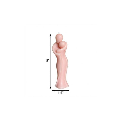 2" Peach Unscented Mother And Child Dimensional Candle