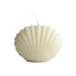 4" Ivory Unscented Dimensional Seashell Candle