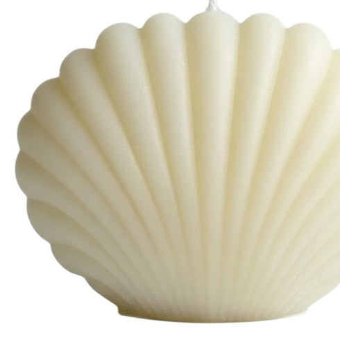 4" Ivory Unscented Dimensional Seashell Candle
