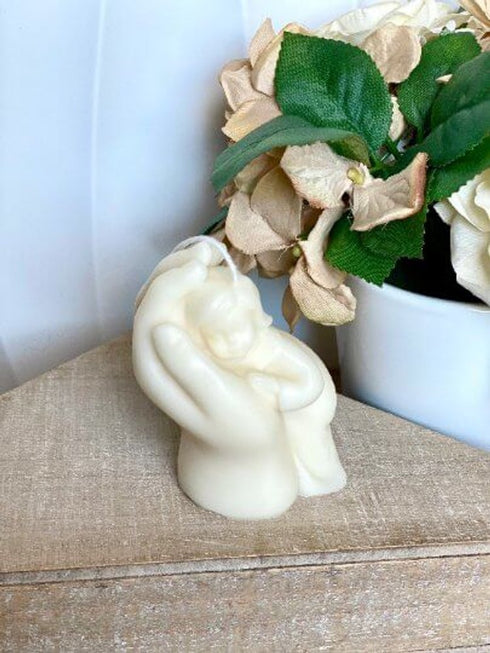 3" Ivory Lily of the Valley Scented Baby Dimensional Candle