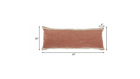 36" X 14" Brown And White Lumbar Striped Cotton Throw Pillow Cover