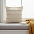 20" Beige And Tan Striped Cotton Throw Pillow Cover