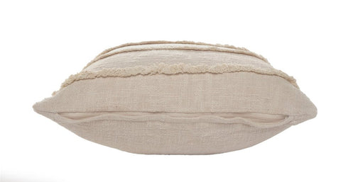 20" Beige And Tan Striped Cotton Throw Pillow Cover