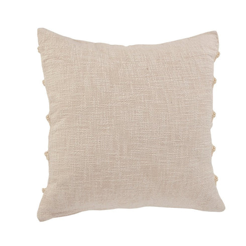 20" Beige And Tan Striped Cotton Throw Pillow Cover