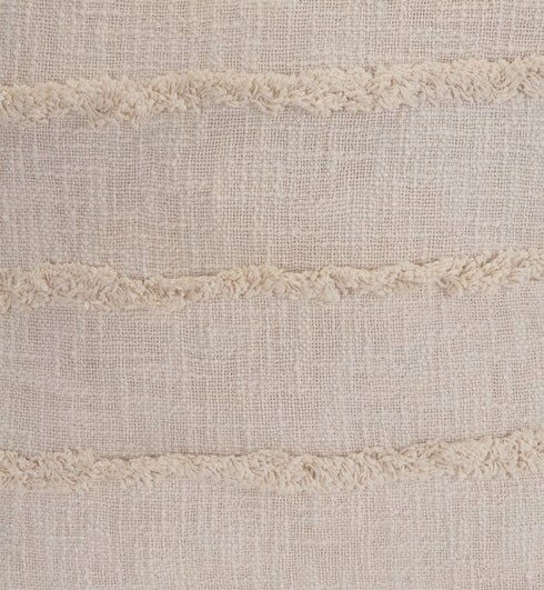 20" Beige And Tan Striped Cotton Throw Pillow Cover