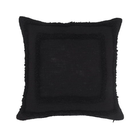 20" Black And Charcoal Geometric Cotton Throw Pillow Cover