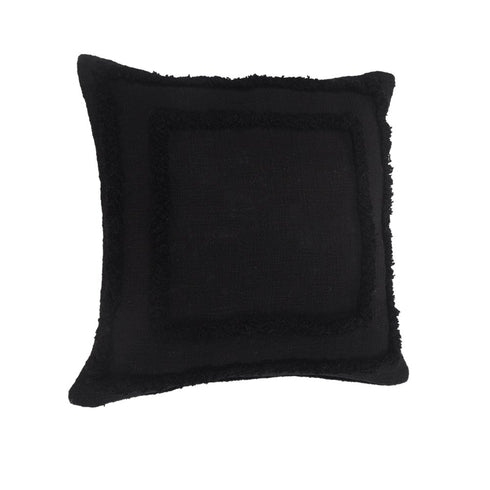 20" Black And Charcoal Geometric Cotton Throw Pillow Cover