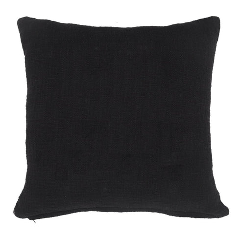 20" Black And Charcoal Geometric Cotton Throw Pillow Cover