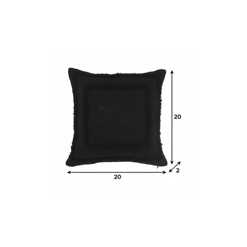 20" Black And Charcoal Geometric Cotton Throw Pillow Cover