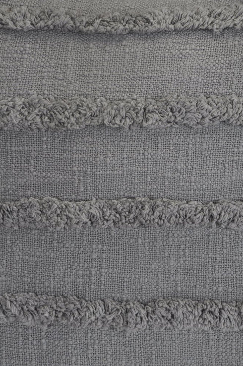 20" Gray And Cool Gray Striped Cotton Throw Pillow Cover