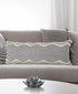 36" X 14" Gray And Cool Gray Lumbar Geometric Cotton Throw Pillow Cover