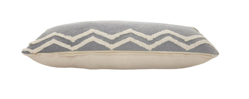 36" X 14" Gray And Cool Gray Lumbar Geometric Cotton Throw Pillow Cover
