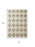 5' X 8' Brown And Beige Geometric Area Rug