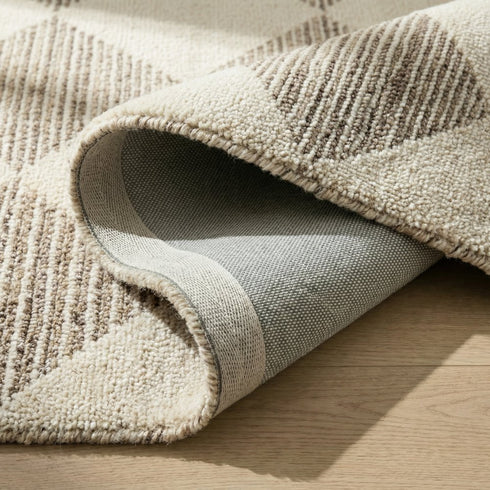 9' X 12' Brown And Beige Geometric Area Rug