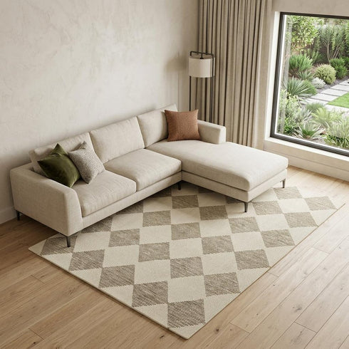 9' X 12' Brown And Beige Geometric Area Rug