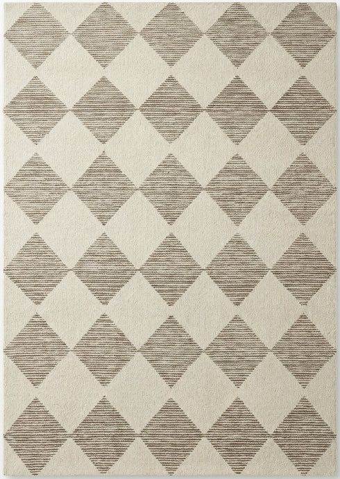 9' X 12' Brown And Beige Geometric Area Rug