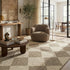 9' X 12' Brown And Beige Geometric Area Rug