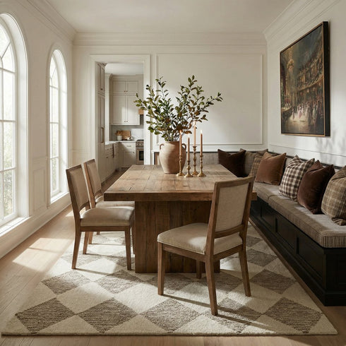 9' X 12' Brown And Beige Geometric Area Rug