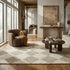 9' X 12' Brown And Beige Geometric Area Rug