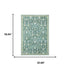 8' X 10' Teal And Green Oriental Washable Area Rug