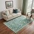 8' X 10' Teal And Green Oriental Washable Area Rug
